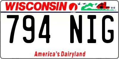 WI license plate 794NIG