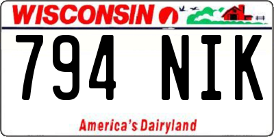 WI license plate 794NIK