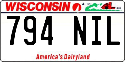 WI license plate 794NIL