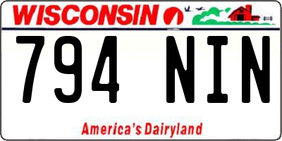 WI license plate 794NIN