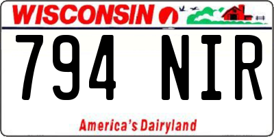WI license plate 794NIR