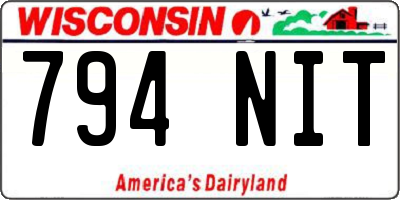 WI license plate 794NIT