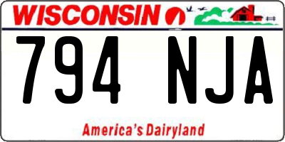 WI license plate 794NJA