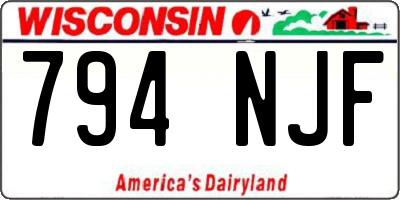 WI license plate 794NJF