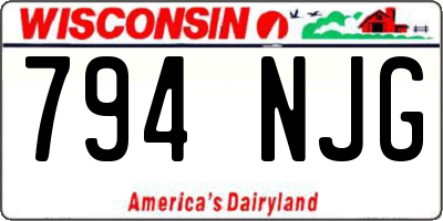 WI license plate 794NJG