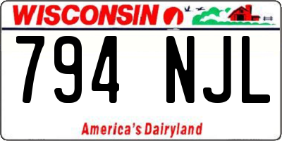 WI license plate 794NJL