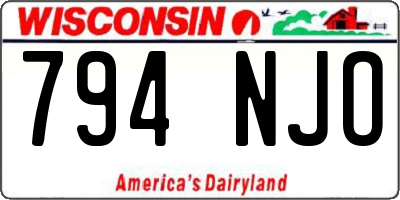 WI license plate 794NJO