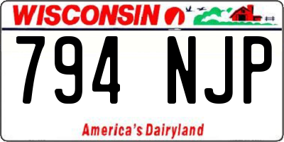WI license plate 794NJP