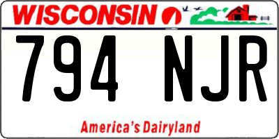 WI license plate 794NJR