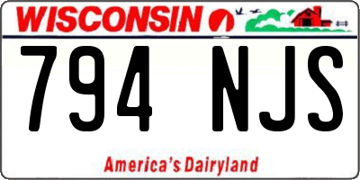 WI license plate 794NJS