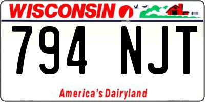 WI license plate 794NJT