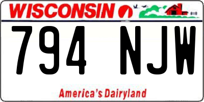 WI license plate 794NJW