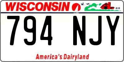 WI license plate 794NJY