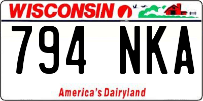 WI license plate 794NKA