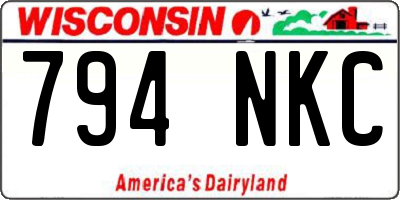 WI license plate 794NKC