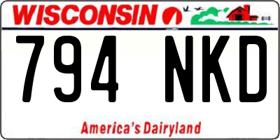 WI license plate 794NKD