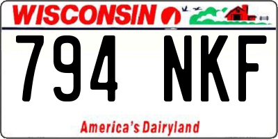 WI license plate 794NKF