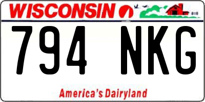 WI license plate 794NKG
