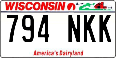 WI license plate 794NKK