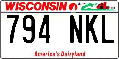 WI license plate 794NKL