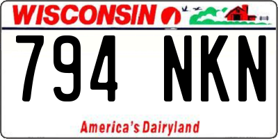 WI license plate 794NKN