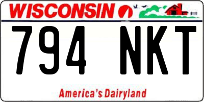 WI license plate 794NKT