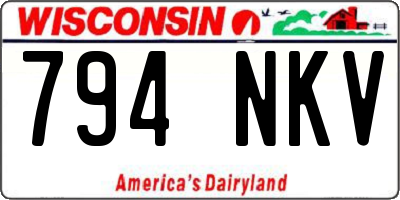 WI license plate 794NKV