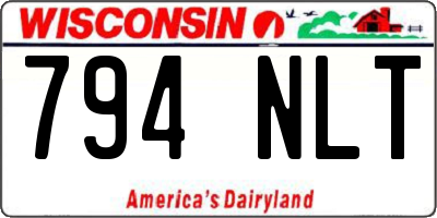 WI license plate 794NLT