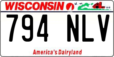WI license plate 794NLV