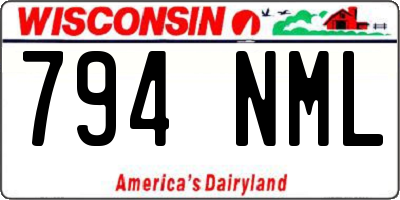 WI license plate 794NML