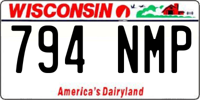 WI license plate 794NMP