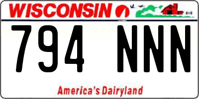 WI license plate 794NNN