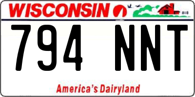 WI license plate 794NNT