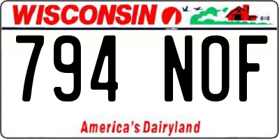 WI license plate 794NOF