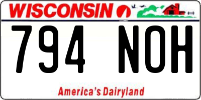 WI license plate 794NOH