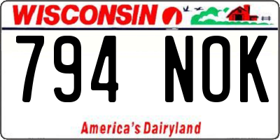 WI license plate 794NOK