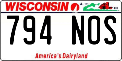 WI license plate 794NOS
