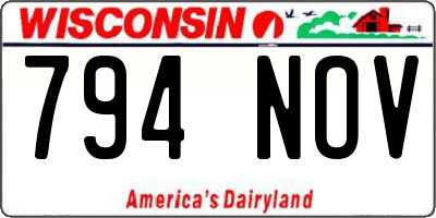 WI license plate 794NOV