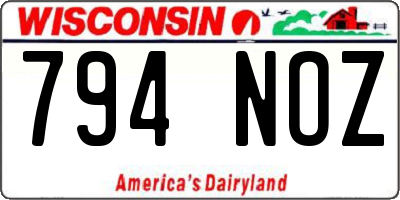 WI license plate 794NOZ
