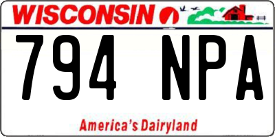WI license plate 794NPA
