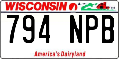 WI license plate 794NPB