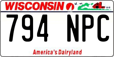 WI license plate 794NPC