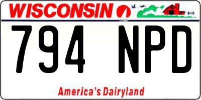 WI license plate 794NPD