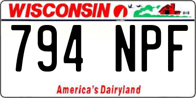 WI license plate 794NPF