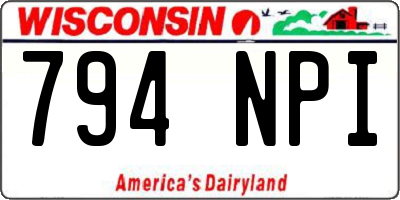 WI license plate 794NPI