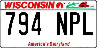 WI license plate 794NPL