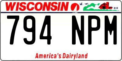 WI license plate 794NPM