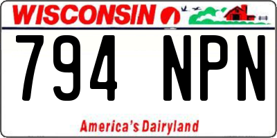 WI license plate 794NPN