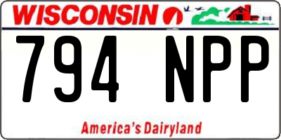WI license plate 794NPP