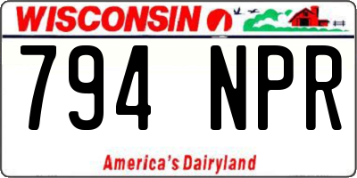 WI license plate 794NPR